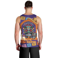 Mexico Day Of The Dead Men Tank Top Sombrero Sugar Skull Marigold Pan De Muerto - Wonder Print Shop