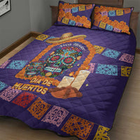 Mexico Day Of The Dead Quilt Bed Set Sombrero Sugar Skull Marigold Pan De Muerto - Wonder Print Shop