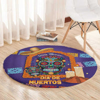 Mexico Day Of The Dead Round Carpet Sombrero Sugar Skull Marigold Pan De Muerto - Wonder Print Shop