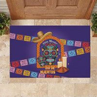Mexico Day Of The Dead Rubber Doormat Sombrero Sugar Skull Marigold Pan De Muerto - Wonder Print Shop