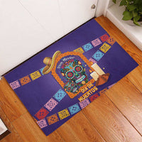 Mexico Day Of The Dead Rubber Doormat Sombrero Sugar Skull Marigold Pan De Muerto - Wonder Print Shop