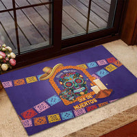 Mexico Day Of The Dead Rubber Doormat Sombrero Sugar Skull Marigold Pan De Muerto - Wonder Print Shop