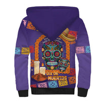 Mexico Day Of The Dead Sherpa Hoodie Sombrero Sugar Skull Marigold Pan De Muerto - Wonder Print Shop