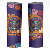 Mexico Day Of The Dead Skinny Tumbler Sombrero Sugar Skull Marigold Pan De Muerto - Wonder Print Shop