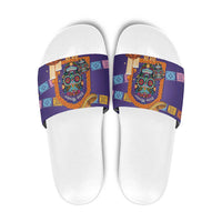 Mexico Day Of The Dead Slide Sandals Sombrero Sugar Skull Marigold Pan De Muerto - Wonder Print Shop