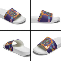 Mexico Day Of The Dead Slide Sandals Sombrero Sugar Skull Marigold Pan De Muerto - Wonder Print Shop