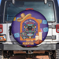 Mexico Day Of The Dead Spare Tire Cover Sombrero Sugar Skull Marigold Pan De Muerto - Wonder Print Shop