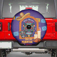 Mexico Day Of The Dead Spare Tire Cover Sombrero Sugar Skull Marigold Pan De Muerto - Wonder Print Shop
