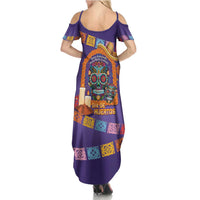 Mexico Day Of The Dead Summer Maxi Dress Sombrero Sugar Skull Marigold Pan De Muerto - Wonder Print Shop