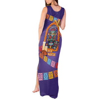 Mexico Day Of The Dead Tank Maxi Dress Sombrero Sugar Skull Marigold Pan De Muerto - Wonder Print Shop