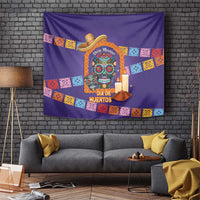 Mexico Day Of The Dead Tapestry Sombrero Sugar Skull Marigold Pan De Muerto - Wonder Print Shop