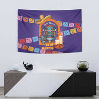 Mexico Day Of The Dead Tapestry Sombrero Sugar Skull Marigold Pan De Muerto - Wonder Print Shop