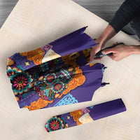 Mexico Day Of The Dead Umbrella Sombrero Sugar Skull Marigold Pan De Muerto - Wonder Print Shop