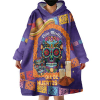 Mexico Day Of The Dead Wearable Blanket Hoodie Sombrero Sugar Skull Marigold Pan De Muerto - Wonder Print Shop