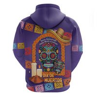 Mexico Day Of The Dead Zip Hoodie Sombrero Sugar Skull Marigold Pan De Muerto - Wonder Print Shop