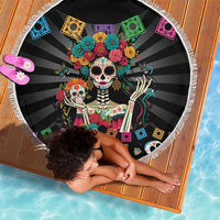 Mexican La Catrina Beach Blanket Viva Mexico Dia De Muertos - Wonder Print Shop