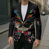 Mexican La Catrina Blazer Viva Mexico Dia De Muertos - Wonder Print Shop