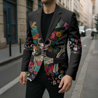 Mexican La Catrina Blazer Viva Mexico Dia De Muertos - Wonder Print Shop