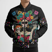 Mexican La Catrina Bomber Puffer Jacket Viva Mexico Dia De Muertos - Wonder Print Shop