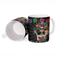 Mexican La Catrina Ceramic Mug Viva Mexico Dia De Muertos - Wonder Print Shop