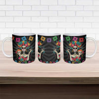 Mexican La Catrina Ceramic Mug Viva Mexico Dia De Muertos - Wonder Print Shop