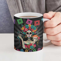 Mexican La Catrina Ceramic Mug Viva Mexico Dia De Muertos - Wonder Print Shop