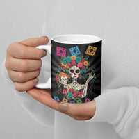 Mexican La Catrina Ceramic Mug Viva Mexico Dia De Muertos - Wonder Print Shop