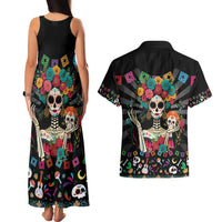 Mexican La Catrina Couples Matching Tank Maxi Dress and Hawaiian Shirt Viva Mexico Dia De Muertos - Wonder Print Shop