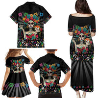 Mexican La Catrina Family Matching Puletasi and Hawaiian Shirt Viva Mexico Dia De Muertos - Wonder Print Shop