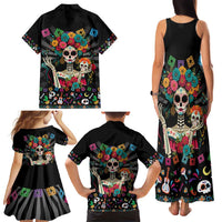 Mexican La Catrina Family Matching Tank Maxi Dress and Hawaiian Shirt Viva Mexico Dia De Muertos - Wonder Print Shop