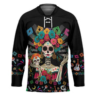 Mexican La Catrina Hockey Jersey Viva Mexico Dia De Muertos - Wonder Print Shop