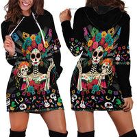 Mexican La Catrina Hoodie Dress Viva Mexico Dia De Muertos - Wonder Print Shop