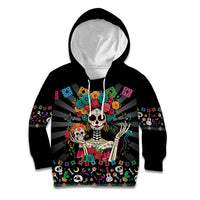 Mexican La Catrina Kid Hoodie Viva Mexico Dia De Muertos - Wonder Print Shop