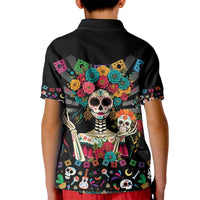 Mexican La Catrina Kid Polo Shirt Viva Mexico Dia De Muertos - Wonder Print Shop
