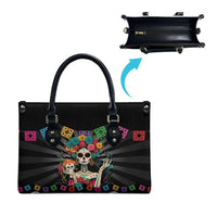 Mexican La Catrina Leather Bag Viva Mexico Dia De Muertos - Wonder Print Shop