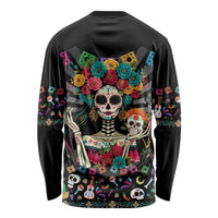Mexican La Catrina Long Sleeve Shirt Viva Mexico Dia De Muertos - Wonder Print Shop