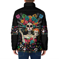 Mexican La Catrina Padded Jacket Viva Mexico Dia De Muertos - Wonder Print Shop