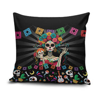 Mexican La Catrina Pillow Cover Viva Mexico Dia De Muertos - Wonder Print Shop