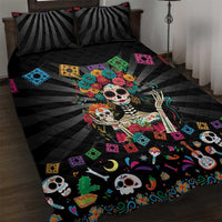 Mexican La Catrina Quilt Bed Set Viva Mexico Dia De Muertos - Wonder Print Shop