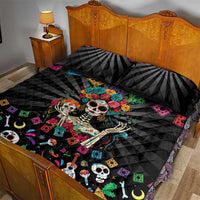 Mexican La Catrina Quilt Bed Set Viva Mexico Dia De Muertos - Wonder Print Shop