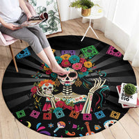 Mexican La Catrina Round Carpet Viva Mexico Dia De Muertos - Wonder Print Shop