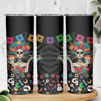 Mexican La Catrina Skinny Tumbler Viva Mexico Dia De Muertos - Wonder Print Shop