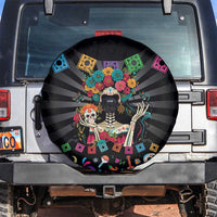Mexican La Catrina Spare Tire Cover Viva Mexico Dia De Muertos - Wonder Print Shop