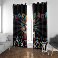 Mexican La Catrina Window Curtain Viva Mexico Dia De Muertos - Wonder Print Shop
