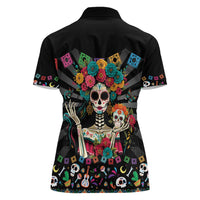 Mexican La Catrina Women Polo Shirt Viva Mexico Dia De Muertos - Wonder Print Shop