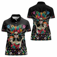 Mexican La Catrina Women Polo Shirt Viva Mexico Dia De Muertos - Wonder Print Shop