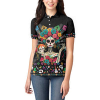 Mexican La Catrina Women Polo Shirt Viva Mexico Dia De Muertos - Wonder Print Shop