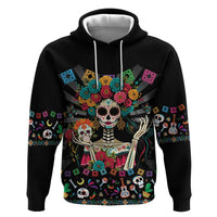 Mexican La Catrina Zip Hoodie Viva Mexico Dia De Muertos - Wonder Print Shop