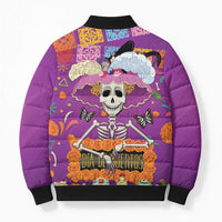 Dia De Muertos Mexico Bomber Puffer Jacket La Calavera Catrina - Wonder Print Shop