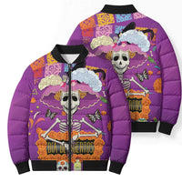 Dia De Muertos Mexico Bomber Puffer Jacket La Calavera Catrina - Wonder Print Shop